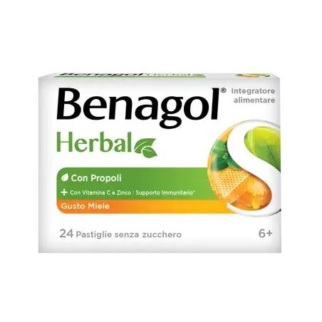 BENAGOL HERBAL MIELE 24PAST